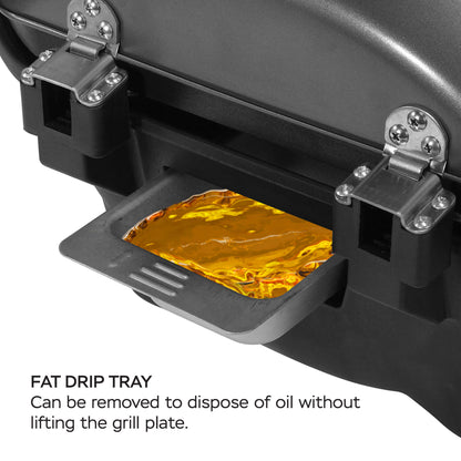 Електрическо барбекю 2 в 1 TurboTronic TT-BBQ5, 2400W, с капак, термостат и странична масичка