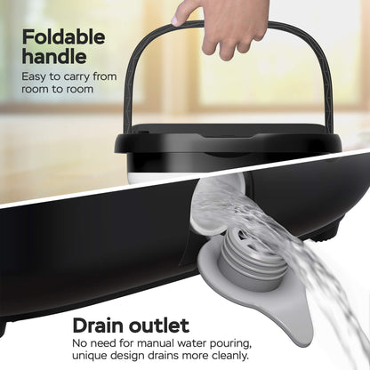 Вана за крака с масажор Turbotronic, ST-FBM10, 10L, Сгъваема, 3 температурни режима, 500W