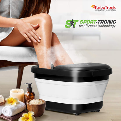 Вана за крака с масажор Turbotronic, ST-FBM10, 10L, Сгъваема, 3 температурни режима, 500W
