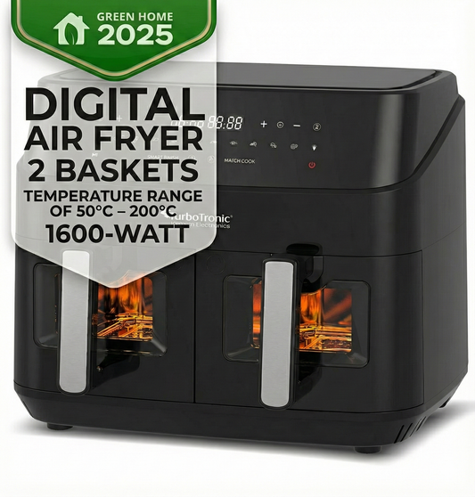 AirFryer TurboTronic AirChef Pro, TT-DAF6W, 6L, 1600W, 40–200°C, таймер до 60 мин