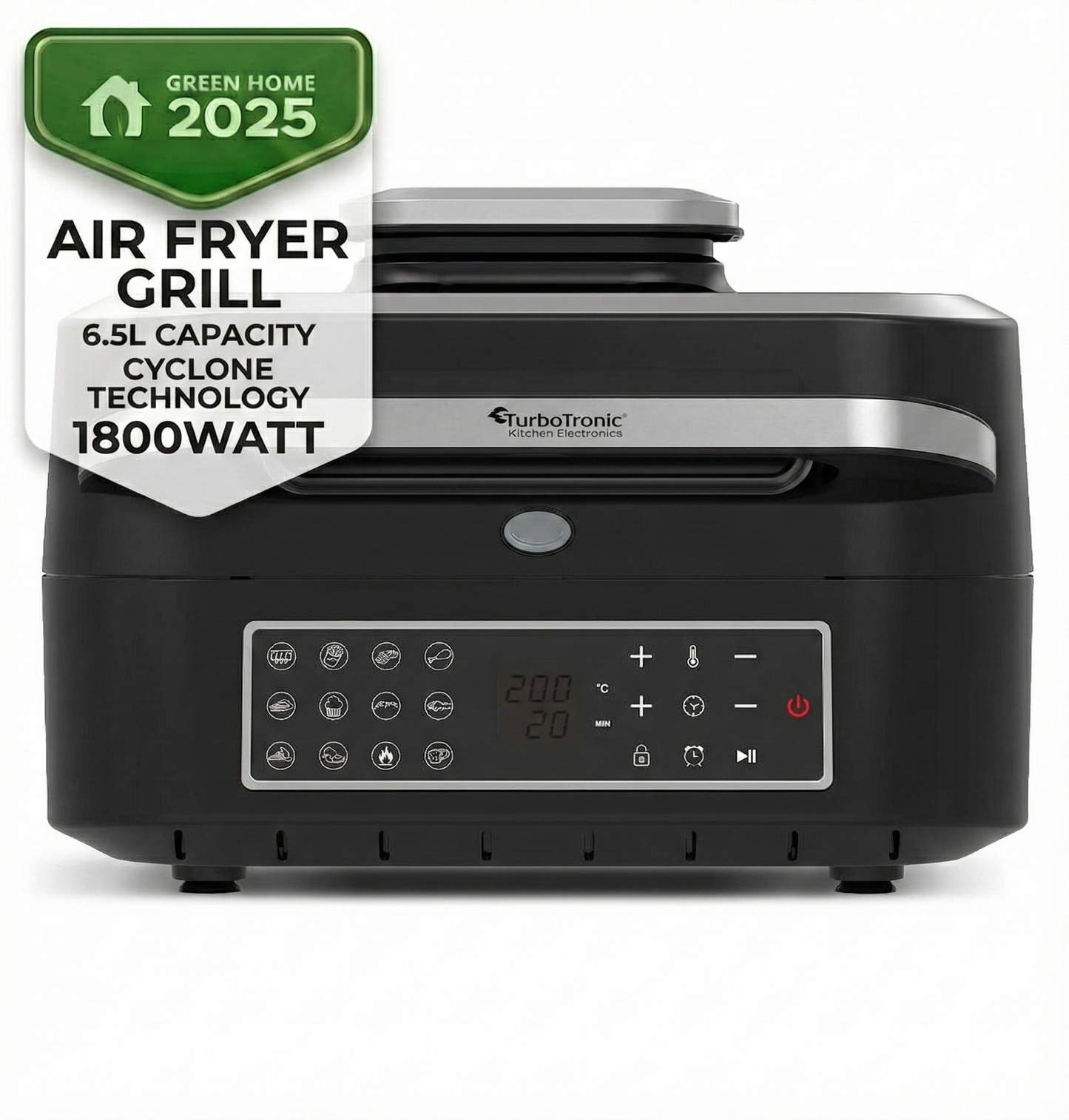 AirFryer грил 6 в 1 TurboTronic TT-AG700, 260°C, 6.5L, циклонна технология, тъч дисплей, Smart термометър