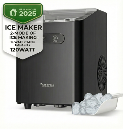 Ледогенератор TurboTronic Iceberg TT-ICM1, 120W, 10 кг/24ч, 2 размера кубчета, 1L резервоар, Soft Touch панел