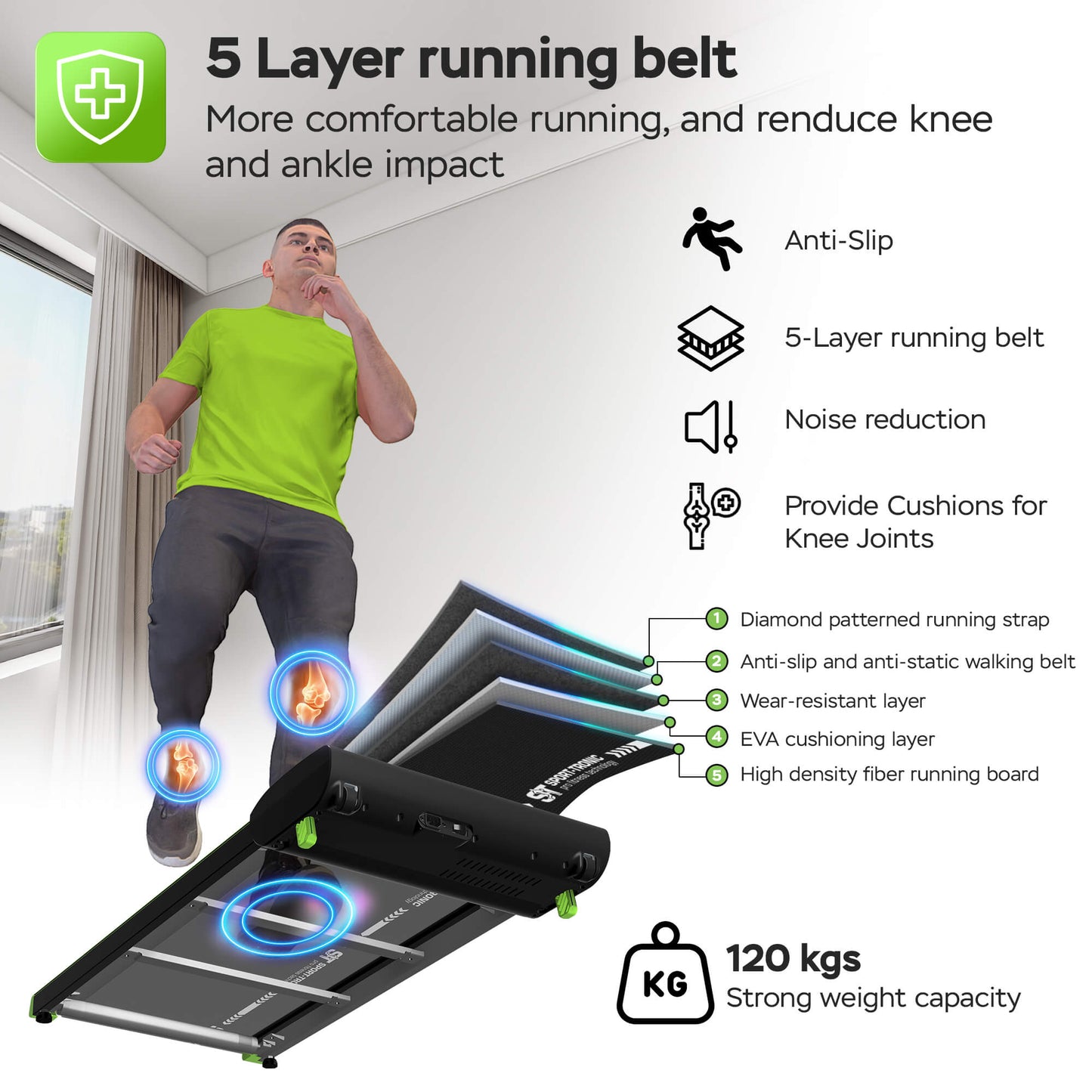 Пътека за ходене Turbotronic, ST-510, регулируема скорост, 4 зададени програми, дистанционно управление, LED дисплей