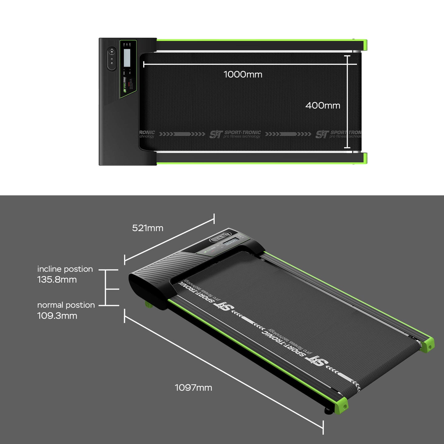Пътека за ходене Turbotronic, ST-510, регулируема скорост, 4 зададени програми, дистанционно управление, LED дисплей