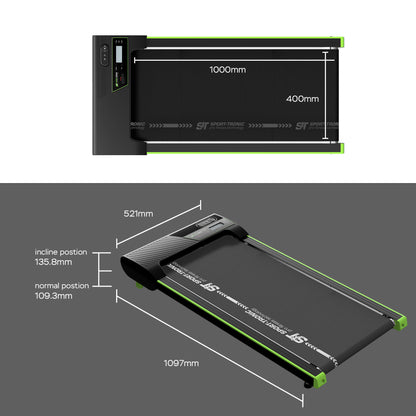 Пътека за ходене Turbotronic, ST-510, регулируема скорост, 4 зададени програми, дистанционно управление, LED дисплей