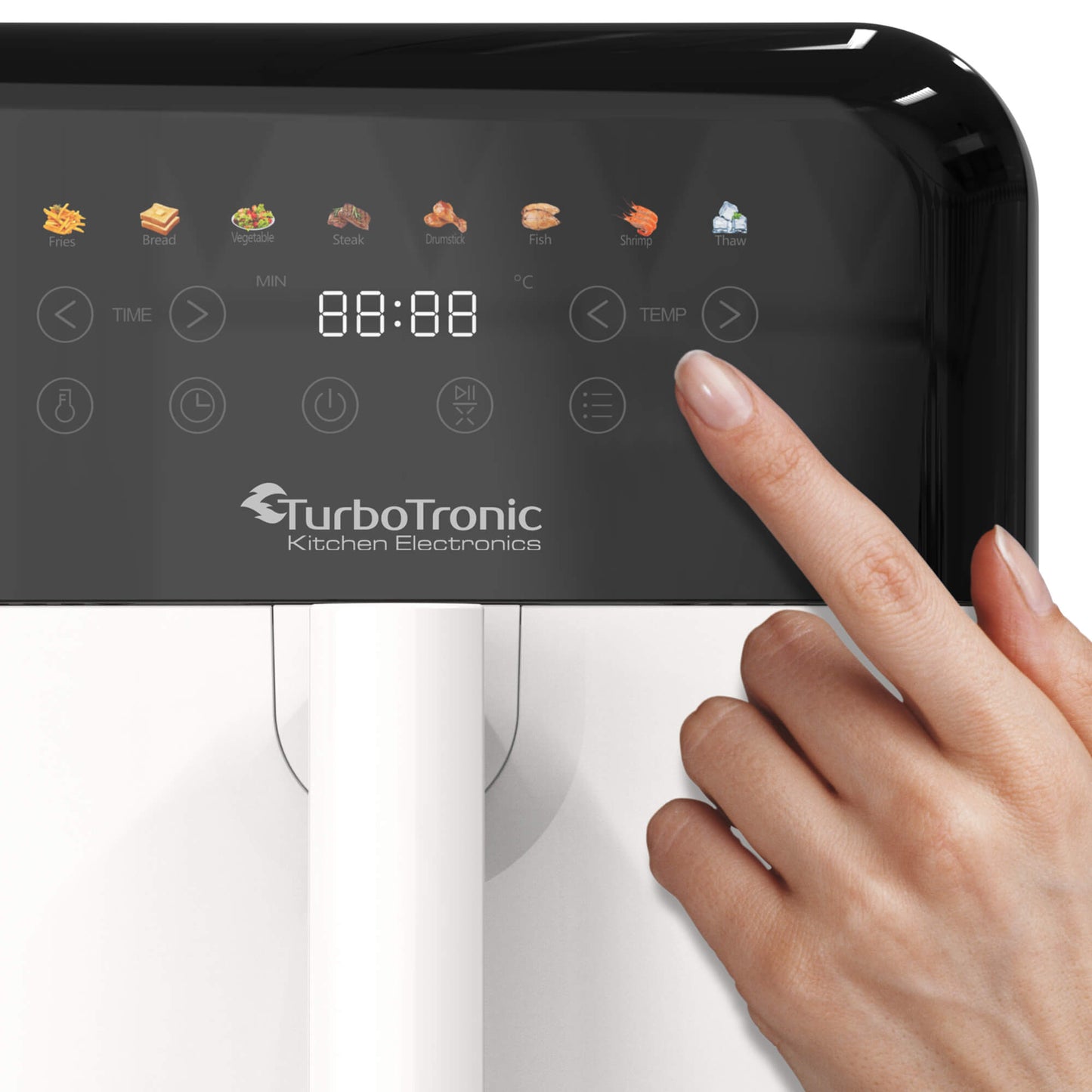 AirFryer Дигитален Turbotronic Airchef Pro TT-AF190, 6.0L, 8зададени програми, дигитален дисплей, 1600W