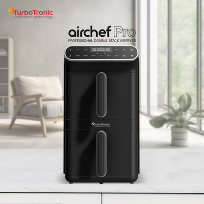 Колонен AirFryer TurboTronic TT-AF500D, 2460W, 11L (2×5.5L), 6 функции, 200°C, тъч дисплей