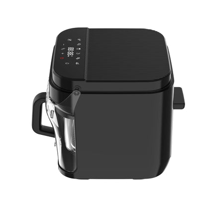 Фритюрник с горещ въздух TurboTronic TT-AFG5, 5.5L, 1200W, стъклена кошница, дигитален контрол, 8 програми