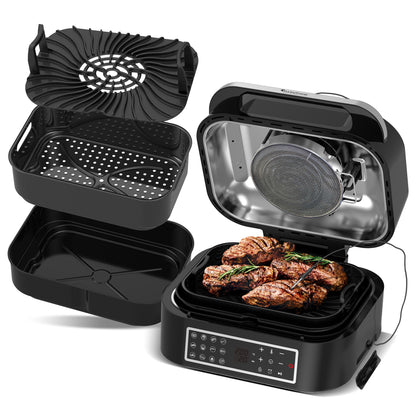 AirFryer грил 6 в 1 TurboTronic TT-AG700, 260°C, 6.5L, циклонна технология, тъч дисплей, Smart термометър