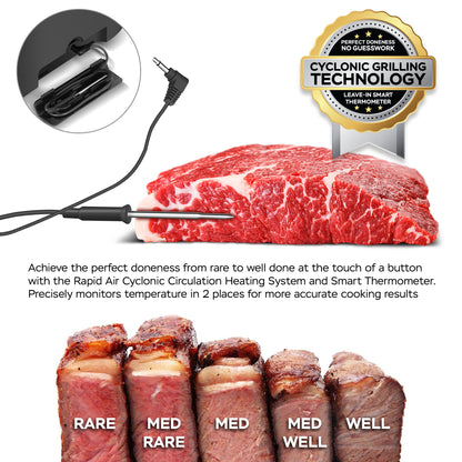 AirFryer грил 6 в 1 TurboTronic TT-AG700, 260°C, 6.5L, циклонна технология, тъч дисплей, Smart термометър