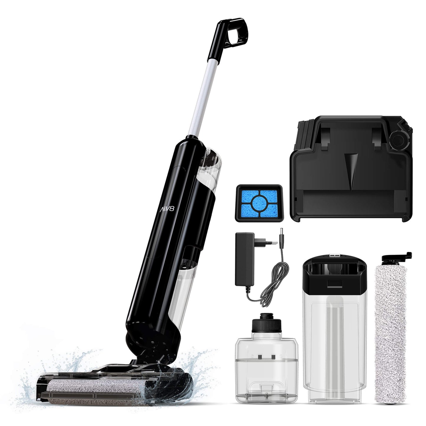 Вертикална прахосмукачка 2 в 1 TurboTronic TT-AIV8, 180W, 22.2V, мокро и сухо почистване, 600ml/450ml, ≤80dB