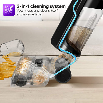 Вертикална прахосмукачка 2 в 1 TurboTronic TT-AIV8, 180W, 22.2V, мокро и сухо почистване, 600ml/450ml, ≤80dB