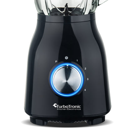 Стъклен блендер TurboTronic ТТ-BG6, 1400W, 1.5L, 6 ножа, Pulse функция, 4 скорости, стоманен корпус