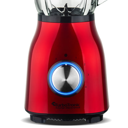 Стъклен блендер TurboTronic ТТ-BG6, 1400W, 1.5L, 6 ножа, Pulse функция, 4 скорости, стоманен корпус