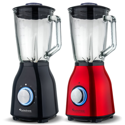 Стъклен блендер TurboTronic ТТ-BG6, 1400W, 1.5L, 6 ножа, Pulse функция, 4 скорости, стоманен корпус