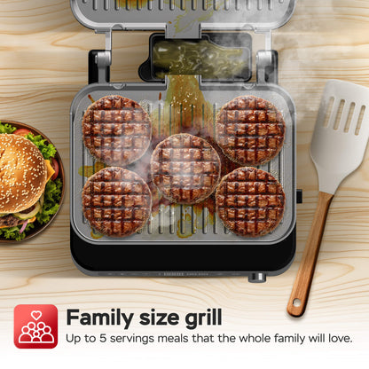 Контактен грил Turbotronic TT-CG1W 4 зададени програми, 4плочи, LED дисплей, 2000W,