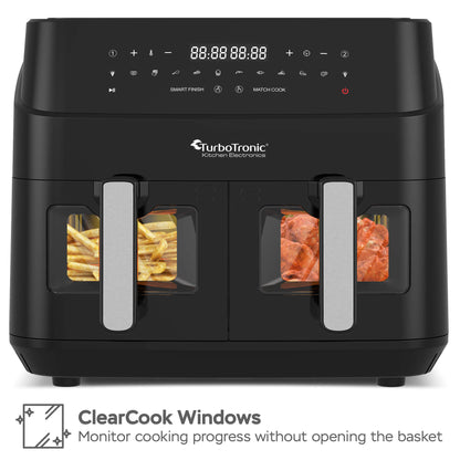 AirFryer TurboTronic AirChef Pro, TT-DAF6W, 6L, 1600W, 40–200°C, таймер до 60 мин