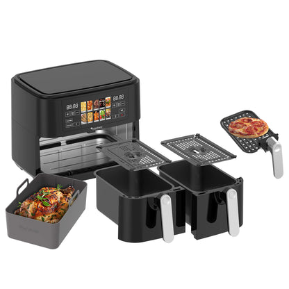 AirFryer TurboTronic Multi DualChef, TT-DAF8, 9L (2×4.5L), 2200–2600W, 10 програми