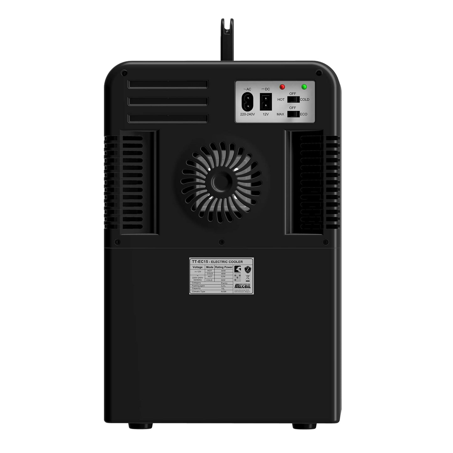 Преносим хладилник с отопление TurboTronic TT-EC15, 15L, 12V/230V, охлаждане до -18°C, загряване до 60°C