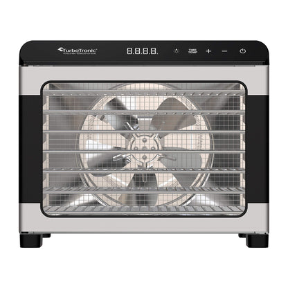 Дехидратор за храна TurboTronic TT-FD55, 675W, 7 тави от неръждаема стомана, дигитален контрол, 35–75°C