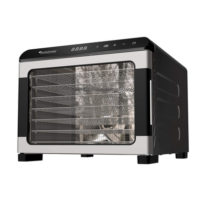 Дехидратор за храна TurboTronic TT-FD55, 675W, 7 тави от неръждаема стомана, дигитален контрол, 35–75°C