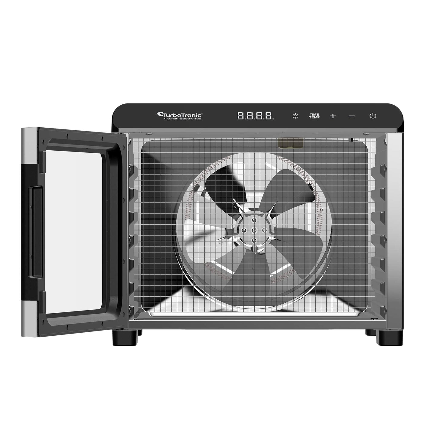Дехидратор за храна TurboTronic TT-FD55, 675W, 7 тави от неръждаема стомана, дигитален контрол, 35–75°C