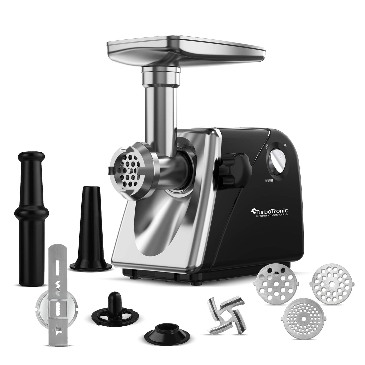 Професионална месомелачка  Месомелачка Turbotronic TT-MG20, неръждаема стомана, мултифункционална,  2000W,