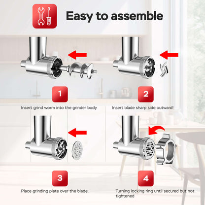 Професионална месомелачка  Месомелачка Turbotronic TT-MG20, неръждаема стомана, мултифункционална,  2000W,