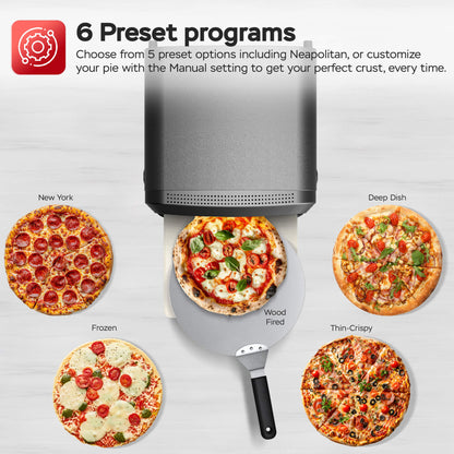 Мултифункционална пещ за пица Turbotronic Pizzaliano TT-PO14, 20L, 6предварителни програми, лед дисплей, 2200W