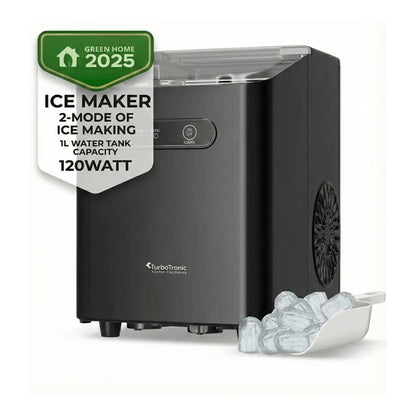 Ледогенератор TurboTronic Iceberg TT-ICM1, 120W, 10 кг/24ч, 2 размера кубчета, 1L резервоар, Soft Touch панел