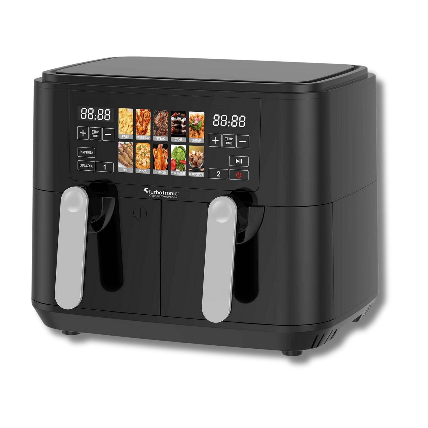 AirFryer TurboTronic Multi DualChef, TT-DAF8, 9L (2×4.5L), 2200–2600W, 10 програми