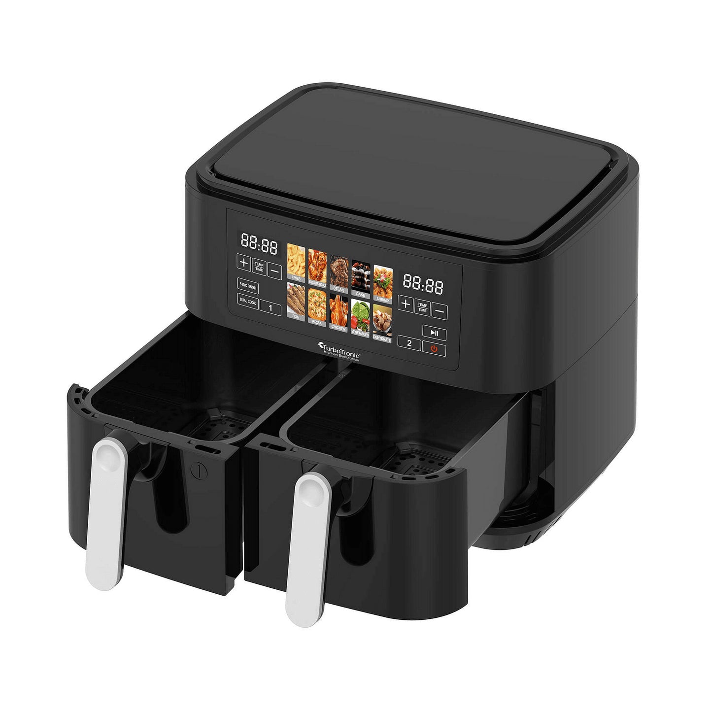 AirFryer TurboTronic Multi DualChef, TT-DAF8, 9L (2×4.5L), 2200–2600W, 10 програми