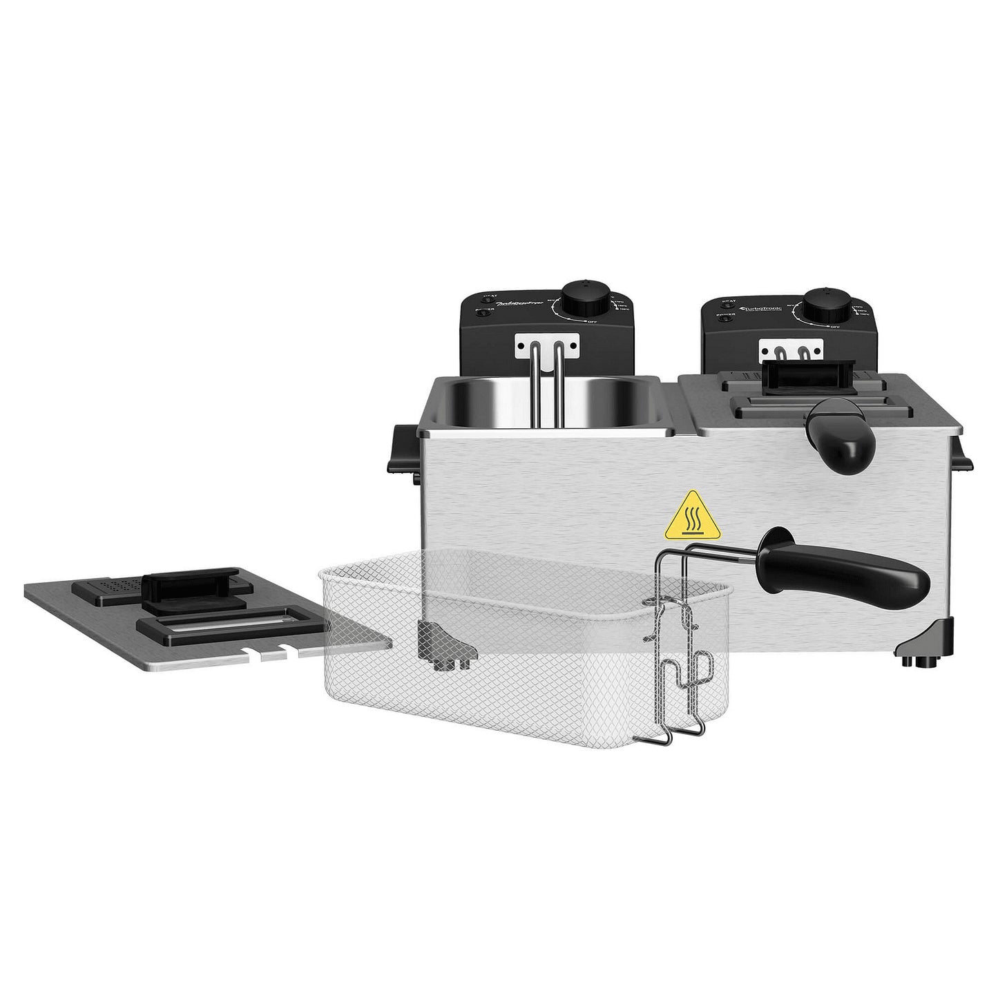 Фритюрник TurboTronic TT-DF2, 2×3.0L, 3600W, до 190°C, двойна кошница