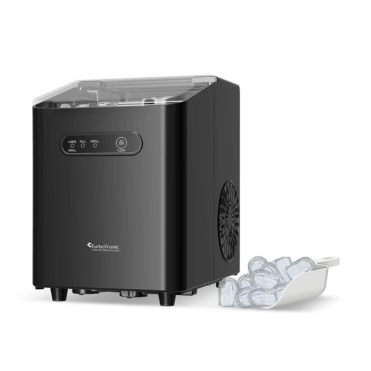 Ледогенератор TurboTronic Iceberg TT-ICM1, 120W, 10 кг/24ч, 2 размера кубчета, 1L резервоар, Soft Touch панел