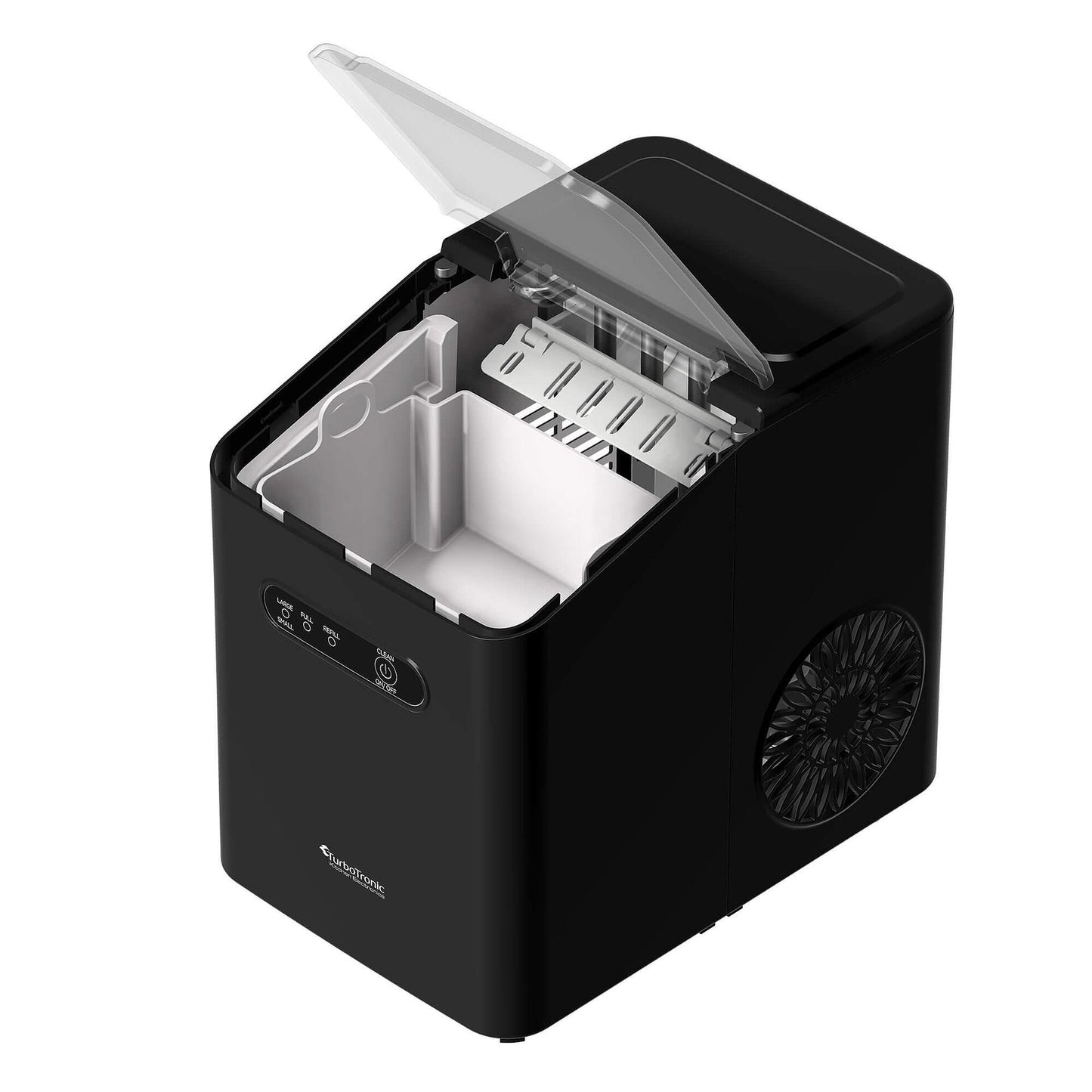 Ледогенератор TurboTronic Iceberg TT-ICM1, 120W, 10 кг/24ч, 2 размера кубчета, 1L резервоар, Soft Touch панел