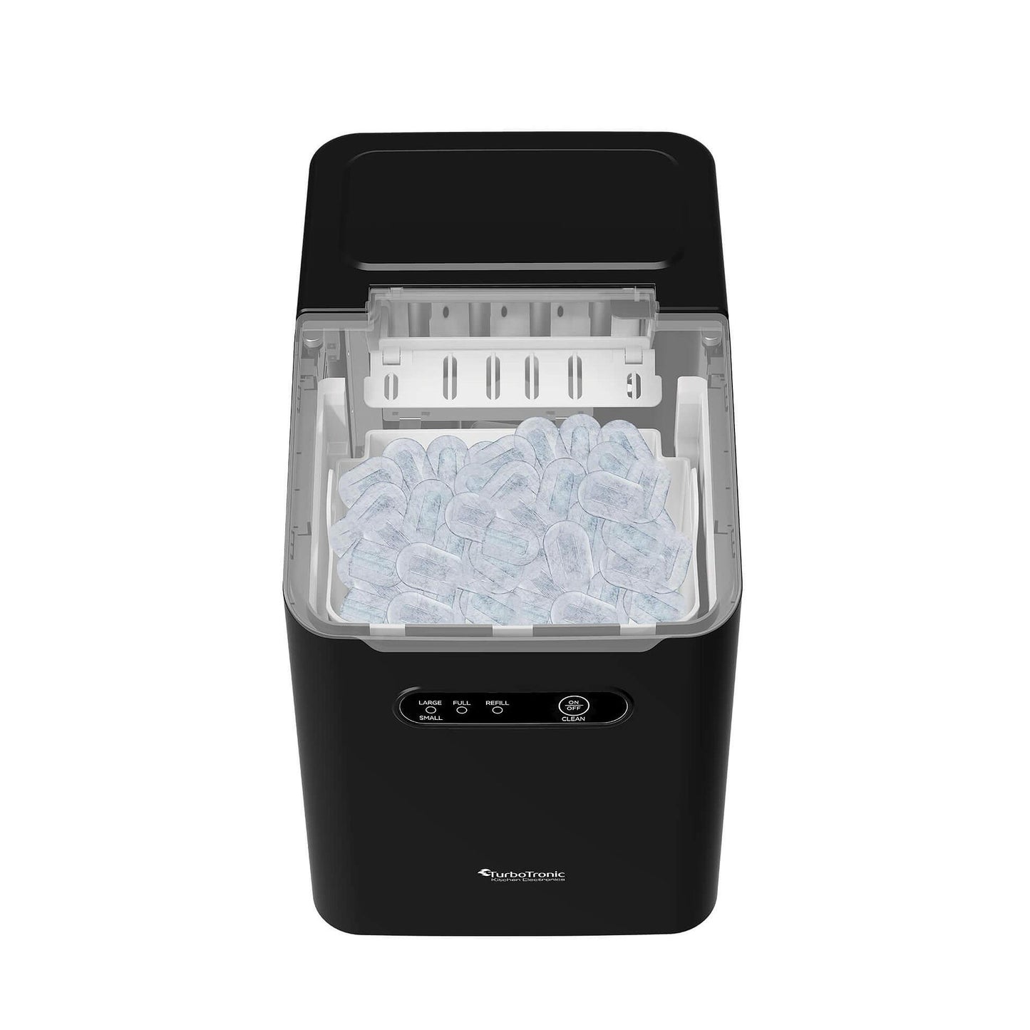 Ледогенератор TurboTronic Iceberg TT-ICM1, 120W, 10 кг/24ч, 2 размера кубчета, 1L резервоар, Soft Touch панел
