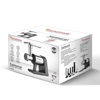 Професионална месомелачка TurboTronic Samurai Ultra TT-MG10, 2600W, мултифункционална 6 в 1, неръждаема стомана