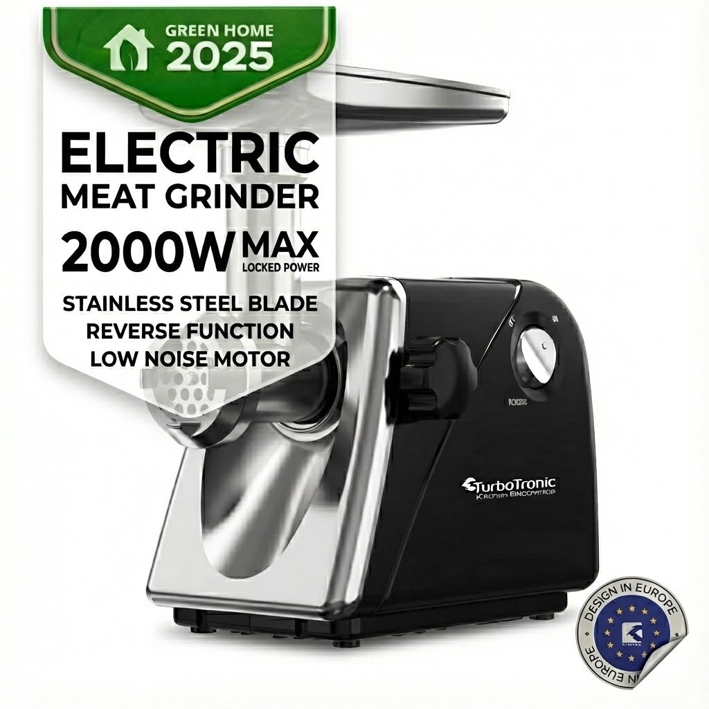 Професионална месомелачка  Месомелачка Turbotronic TT-MG20, неръждаема стомана, мултифункционална,  2000W,