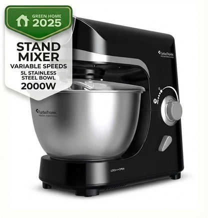 Планетарен миксер TurboTronic ProMix, TT-002, 2000W, 5L, 10 скорости + пулс, неръждаема купа