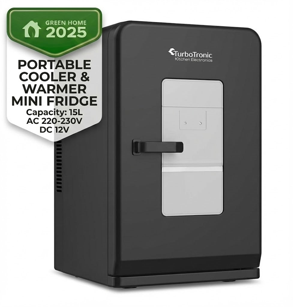 Преносим хладилник с отопление TurboTronic TT-EC15, 15L, 12V/230V, охлаждане до -18°C, загряване до 60°C